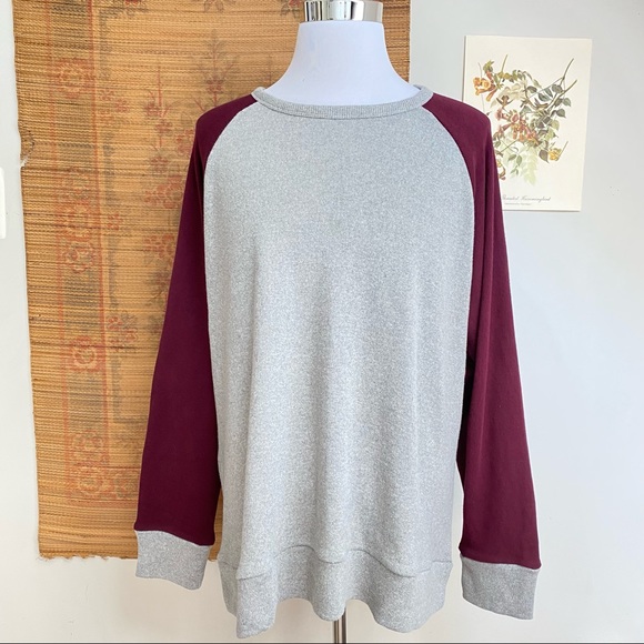 J. Peterman Suede Elbow Patch Rugby Raglan Sweatshirt - Picture 2 of 14